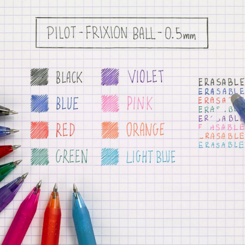 8 x Pilot FriXion Stylo Effaçable 0,7 mm Rollerball Ecrire Chaleur