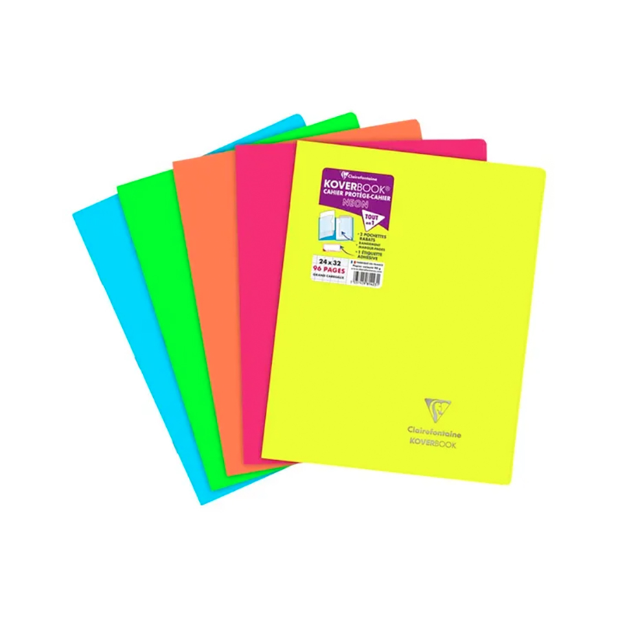 Cahier Koverbook Polypro Jaune CLAIREFONTAINE 24x32 96p Grands