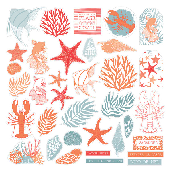 Découpes en papier calque Corail