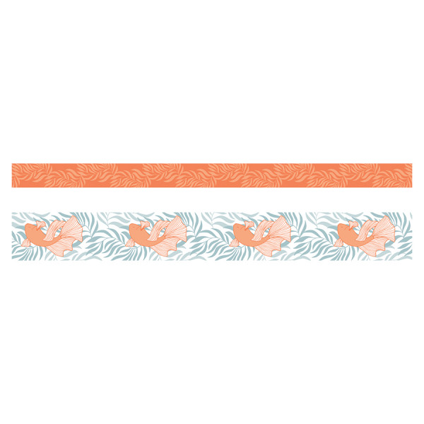 Ruban adhésif Washi Tape Corail 15 & 38 mm x 5 m Koi