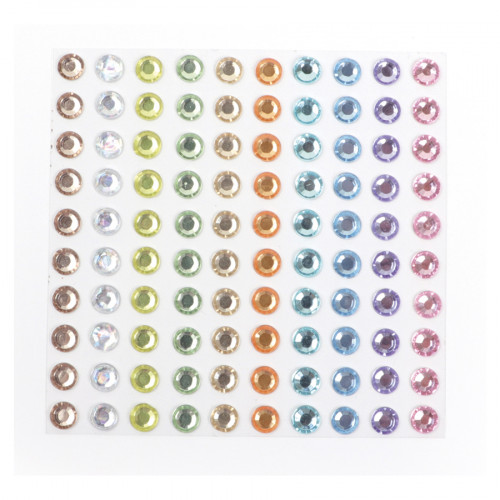 Strass adhésifs 5 mm 100 pcs Couleurs Pastel