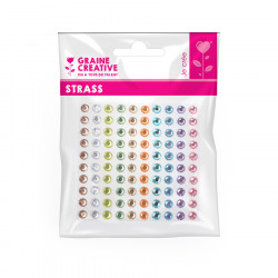 Strass adhésifs 5 mm 100 pcs Couleurs Pastel