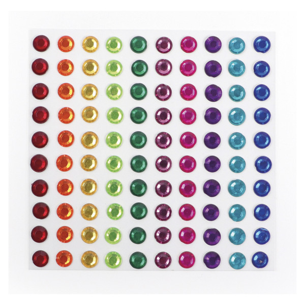 Strass adhésifs 5 mm 100 pcs Couleurs Vives