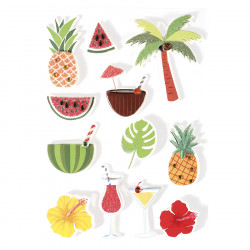 Stickers Effet 3D 55 mm Tropical