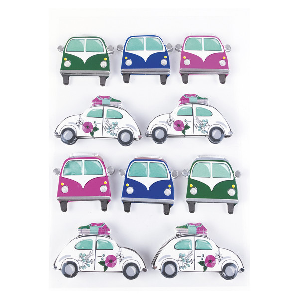 Stickers Effet 3D 48 mm Voiture de Vacances