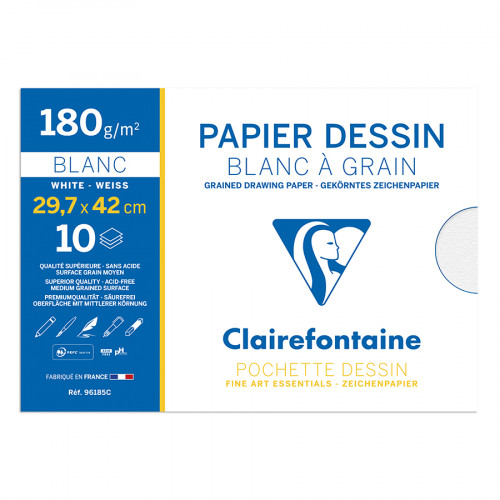 Papier dessin 90 g/m² Ramette 50 feuilles A3 29.7 x 42 cm Clairefontaine  chez Rougier & Plé