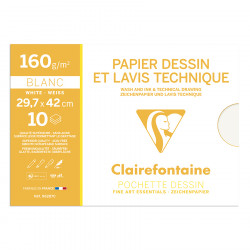 Papier Dessin et Lavis Technique 160 g/m² Pochette 29,7 x 42 cm