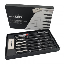 Coffret à Dessin Uni Pin 6 Feutres + 1 Porte-mine + 1 Gomme