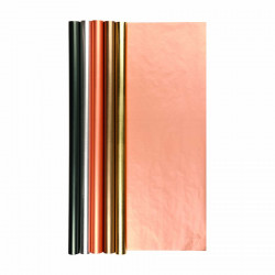 Papier cadeau Noel - film métallisé - couleur unie - Longueur 1,50m -  Hauteur 70cm - Couleur aléatoire