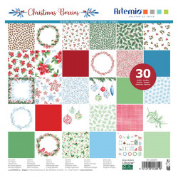 Bloc de 30 Feuilles imprimées 30,5 x 30,5 cm Christmas Berries
