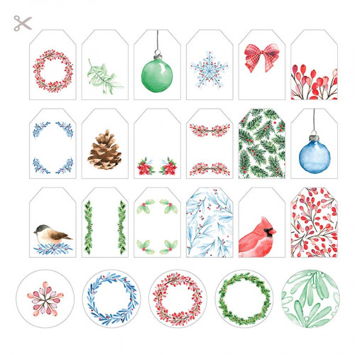 Bloc de 30 Feuilles imprimées 30,5 x 30,5 cm Christmas Berries