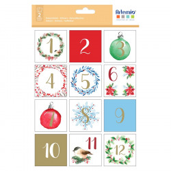 Autocollants 5 x 5 cm Calendrier de l'Avent Christmas Berries