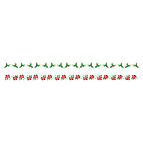 Masking Tape Washi Paper 15 mm x 5 m 2 pcs Xmas Berries Feuilles