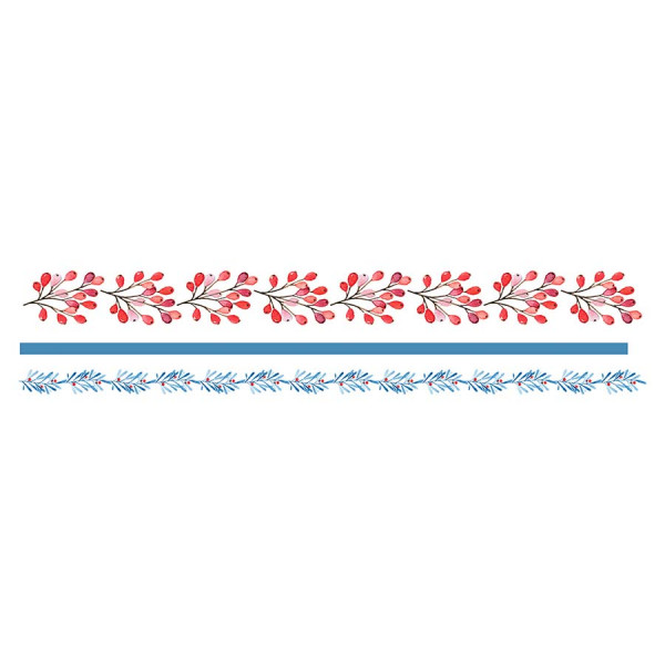 Masking Tape Washi Paper 15 + 5 + 30 mm x 5 m 3 pcs Xmas Berries