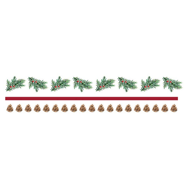 Masking Tape Washi Paper 15 + 5 + 30 mm x 5 m 3 pcs Xmas Berries Branches