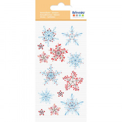 Autocollants transparents Xmas Berries Flocons