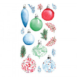 Autocollants transparents Xmas Berries Boules