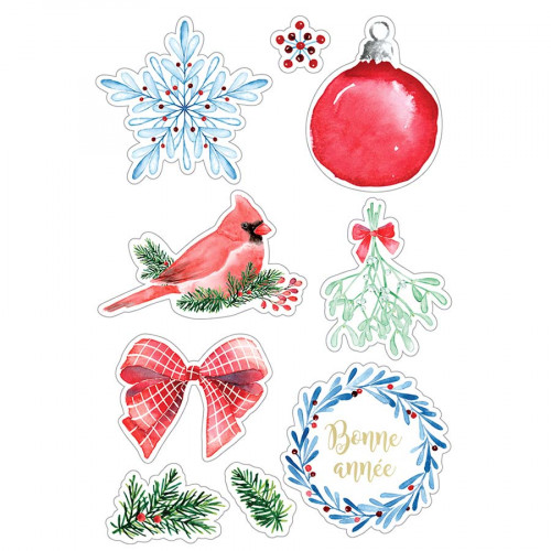 Autocollants Chipboard 3 Feuilles Xmas Berries