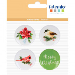 Autocollants en Métal 4 pcs Xmas Berries