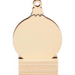 Marque-Places en bois 6 pcs 10 x 6,3 cm Boules de Noël