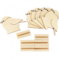 Marque-Places en bois 6 pcs 7 x 9,6 cm Mésange