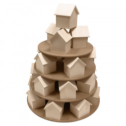 Calendrier de l'Avent 43 x ø 35 cm Maisons