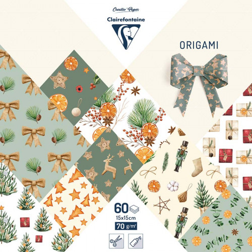 Papier Origami 60 feuilles 15 x 15 cm Noël