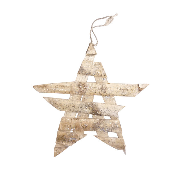Étoile Bois Brut Suspension 30 x 35 cm