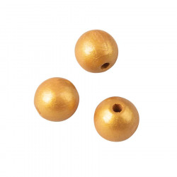 Boules en bois percées ø 12 mm 25 pcs Doré mat