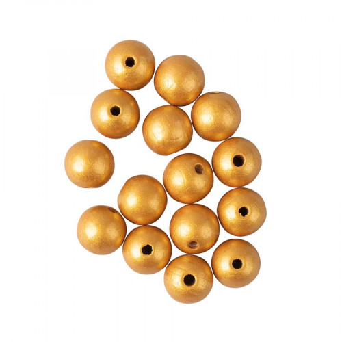 Boules en bois percées ø 15 mm 15 pcs Noir mat