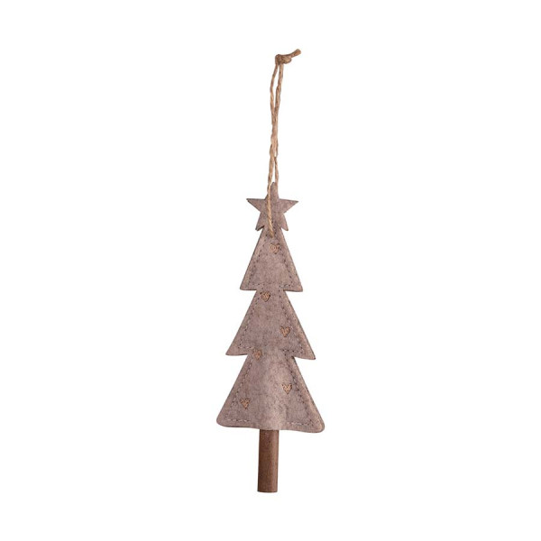 Sapin de Noël en feutrine à suspendre 6 x 17 cm Cœurs