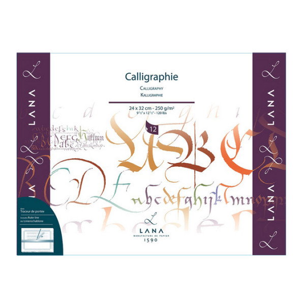 Bloc de papier Calligraphie Lana 250 g/m² 12 feuilles 24 x 32 cm