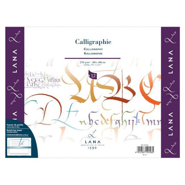 Bloc de papier Calligraphie Lana 250 g/m² 12 feuilles 30 x 40 cm