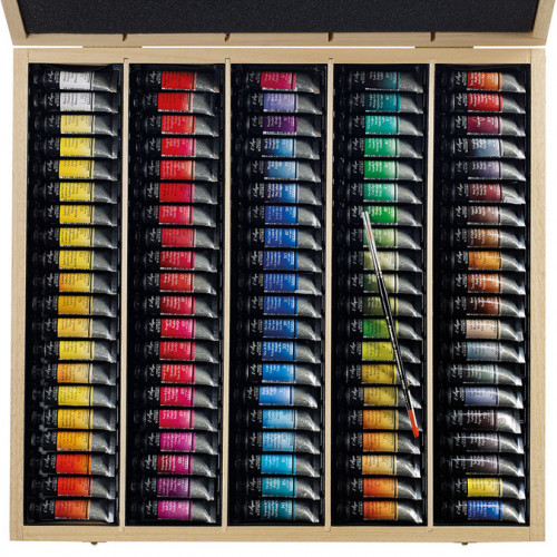 Aquarelle extra-fine au miel Coffret bois 98 tubes de 10 ml