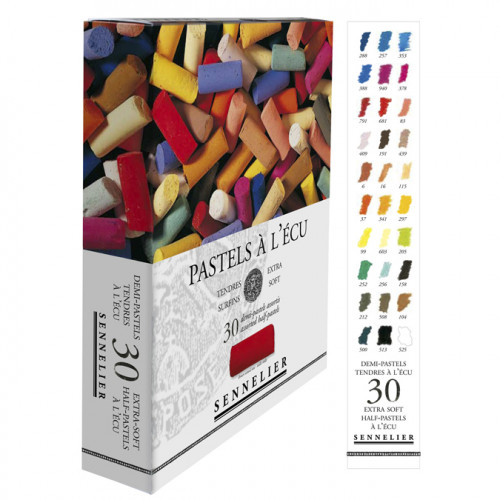 Boîte de 30 demi-pastels à l'écu Assortis