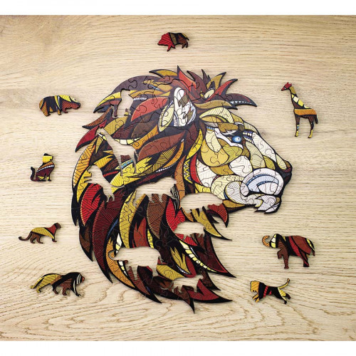 Puzzle en bois 100 pcs ø 20 cm Lion