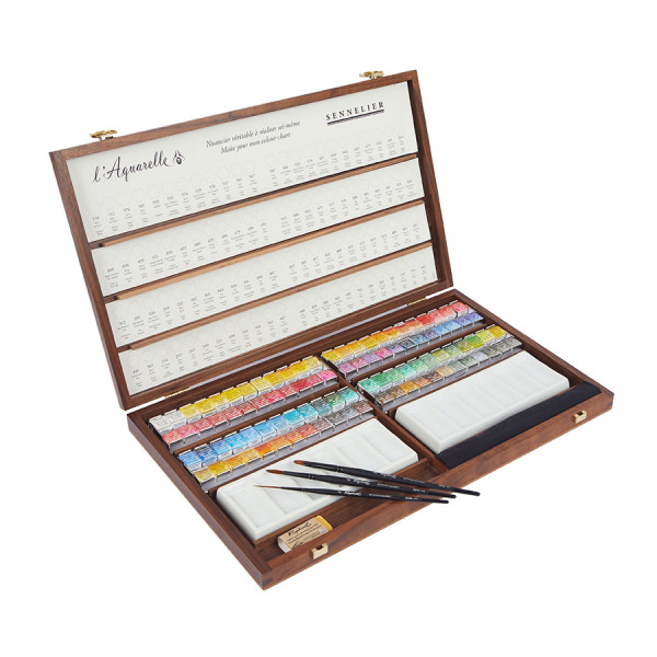 Coffret en Bois Aquarelle Extra-Fine 96 1/2 godets