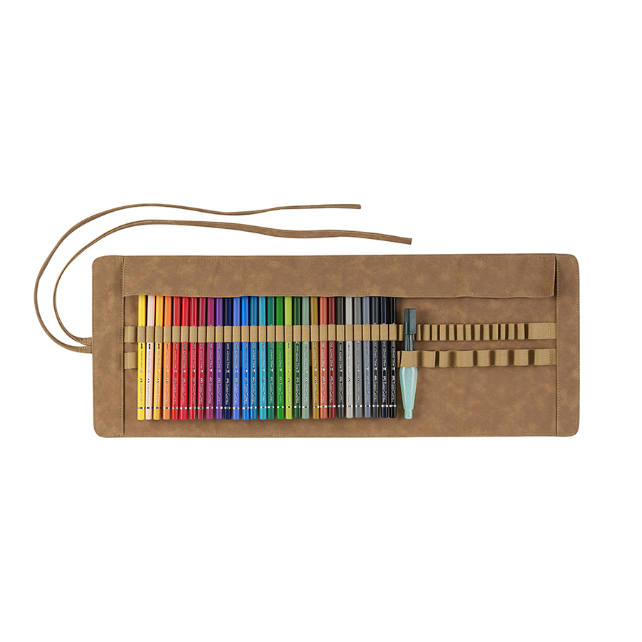 Trousse Rouleau + 30 Crayons aquarellables A. - Scrapmalin