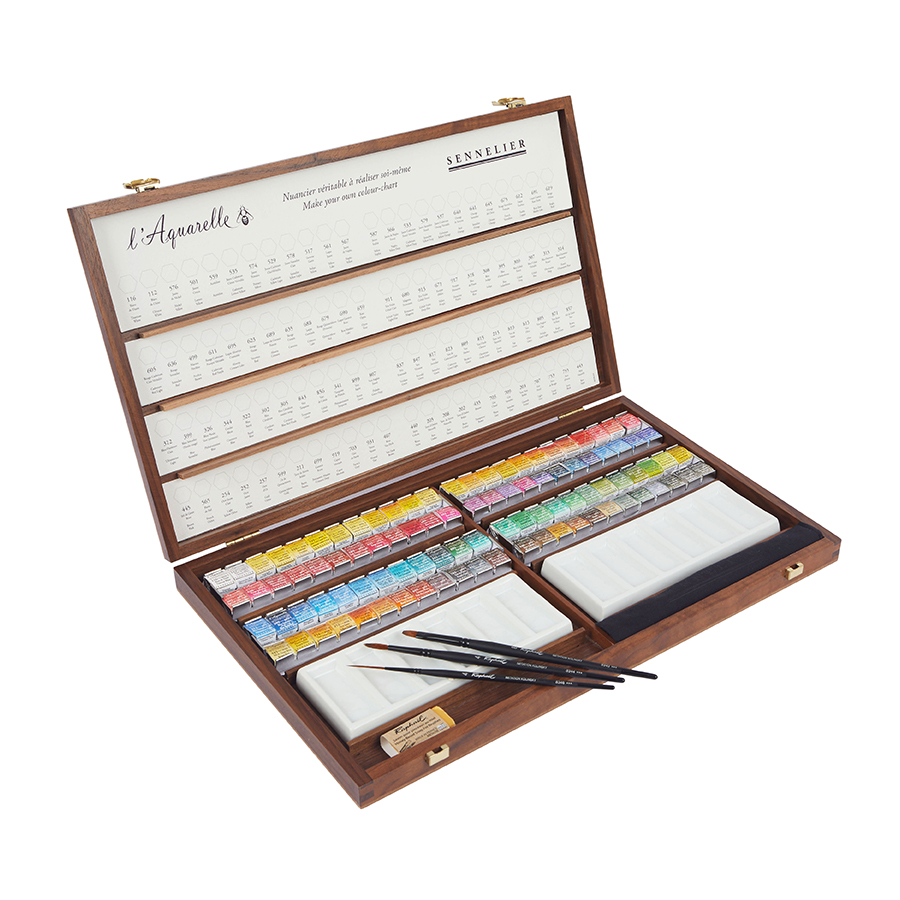 Coffret en bois de 5 pinceaux aquarelle