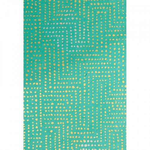 Papier népalais Lokta 28 x 21,5 cm 12 pcs Foil Vert Jaune