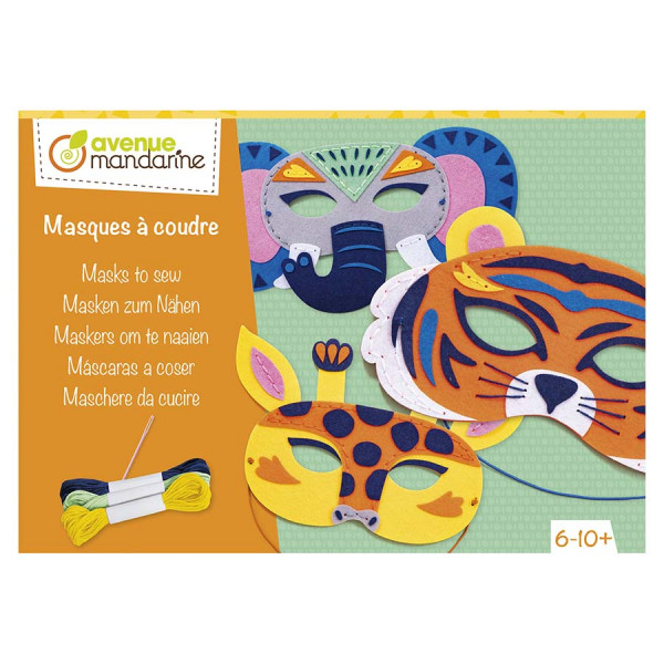 Boîte créative Masques à coudre Animaux de la savane