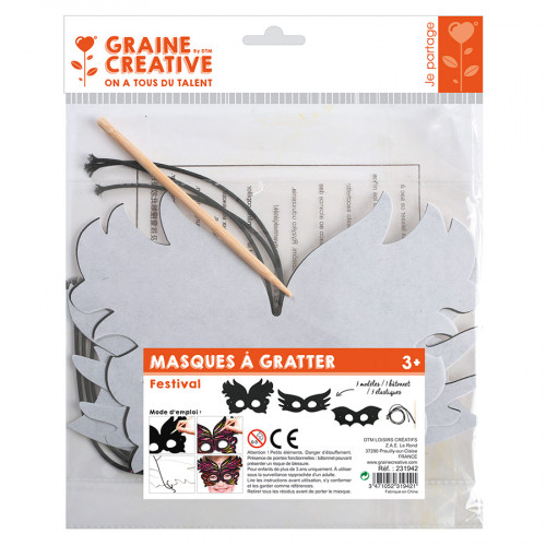 Masque à gratter 3 pcs Festival