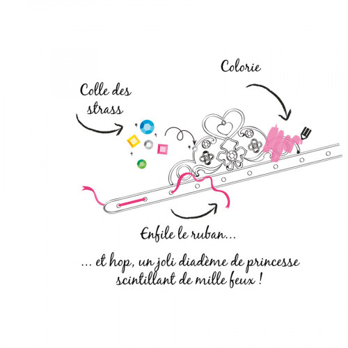 Diadème en carton à décorer Enfant 6 pcs Princesse