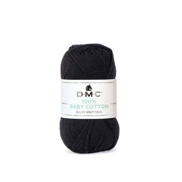 Fil tricot et crochet 100% Baby Cotton 775 Noir