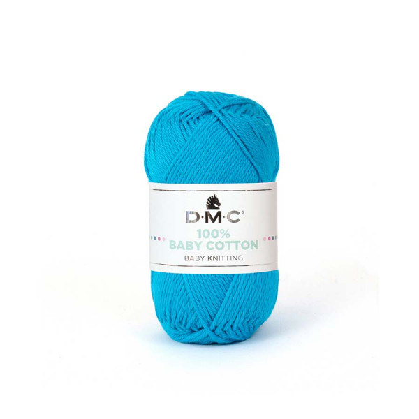 Fil tricot et crochet 100% Baby Cotton 786 Bleu