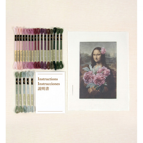 Kit de broderie traditionnelle Mona Lisa & Les Pivoines