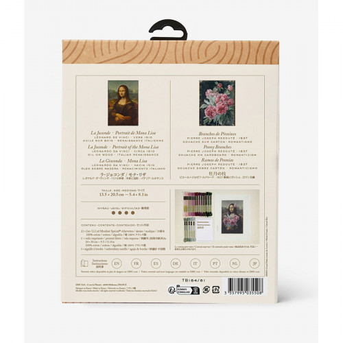 Kit de broderie traditionnelle Mona Lisa & Les Pivoines