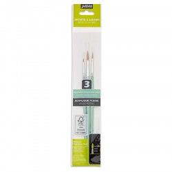 Pinceau court Synthétique 3 pcs Rond