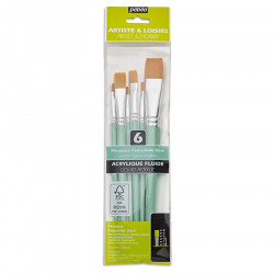 Pinceau court Synthétique 6 pcs Plat