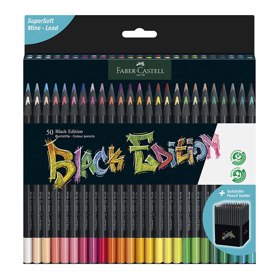 Crayons de couleur Black Édition 50 pcs - Scrapmalin